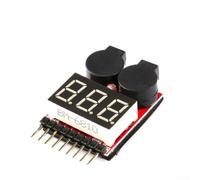 1s a 8s para Lipo para probador indicador de voltaje de batería con zumbador de alarma baja para coche RC barco accesorio bricolaje caja de plástico negro (sin carcasa EHS)