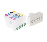 1Set 604xl Los Cartuchos Recarga Inyección Vacío con Resetador Chip para WF2930 WF2935 WF2950 WF2910 XP-4205 Cartucho Reutilizable con Chip