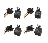 1set DC 4P 12V 40A Waterproof Automotive Relay with Socket Iron Back Car Relay with Red Copper Controls Relays