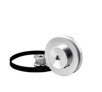 1set GT2 Timing Belt Pulley 60teeth 20teeth 5mm/8mm Reduction 3:1/1:3 Belt Width 6mm for 3D Printer Accessories (Color : 610mm, Size : 60T8B 20T8B)