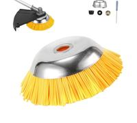 1Set Heavy-Duty 8" Nylon Wire Wheel Trimmer Head - Industrial Weed Cutter Attachment for Overgrowth, Universal Fit Gas & Electric Trimmers for Lawn Garden (1SET)