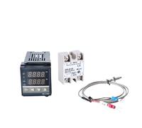 1SETS Termostato REX C100 + Relé SSR 40DA + Termopar K Sonda de 1 m Controlador de temperatura digital PID RKC REX-C100(Without Heat Sink)