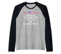 1st Amendment I Support The First Amendment Freedom Speech Camiseta Manga Raglan