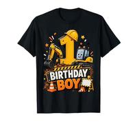 1st Birthday Boy Construction Truck 1 Year Old Party Camiseta