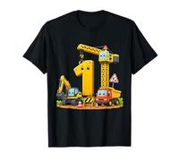 1st Birthday Boy Construction Truck 1 Year Old Party Camiseta