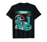 1st Birthday Bruh Racing Car Party Outfit 1 Year Old Boys Camiseta