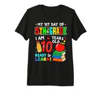 1st Day of 5th Grade 10 Years Old First Day of Fifth Grade Camiseta Premium