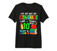 1st Day of 5th Grade 10 Years Old First Day of Fifth Grade Camiseta Premium