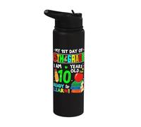 1st Day of 5th Grade 10 Years Old First Day of Fifth Grade Stainless Steel Insulated Water Bottle