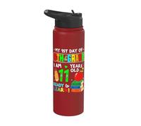 1st Day of 6th Grade 11 Years Old First Day of Sixth Grade Stainless Steel Insulated Water Bottle