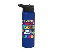 1st Day Of Prek Kids My First Day Of Preschool Boys Girls Stainless Steel Insulated Water Bottle