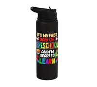 1st Day Of Prek Kids My First Day Of Preschool Boys Girls Stainless Steel Insulated Water Bottle