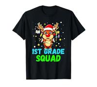 1st Grade Squad Reindeer Xmas Teacher Student Christmas Camiseta