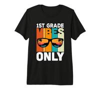 1st Grade Students Vintage Vibes Only Back To School Camiseta Premium