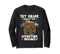 1st Grade Where The Adventure Begins Back To School Bigfoot Manga Larga