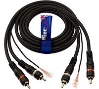 1STec 2 conectores RCA de 1 m, color rojo y blanco, moldeados con etiqueta de tierra para detener la retroalimentación, zumbido, zumbido, zumbido del reproductor de discos de vinilo, amplificador
