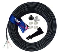 1STec Rollo de 50 m de cable de línea principal BT CW1415 Dropwire 11 Overhead de un solo par de cables para exteriores + 2 ojales de entrada y herramienta de inserción IDC (50 metros)