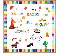 1step2dream Juego de tablón de anuncios español, decoración de aula con afirmaciones positivas inspiradoras, póster decorativo para pared, decoración escolar motivacional
