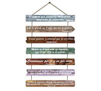 1step2dream Regalo cristiano español, versículos bíblicos de madera rústica, arte de pared para oficina, baño, dormitorio, cocina de granja, sala de estar y espacios de mujeres
