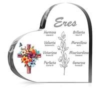1step2dream Regalos cristianos españoles para mujeres, regalos religiosos inspiradores con versículos bíblicos, regalos de oración para San Valentín, regalos de cumpleaños (acrílico)