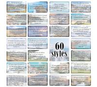 1step2dream Tarjetas de oración motivacionales en español, regalos cristianos inspiradores, 60 tarjetas de oración bohemias únicas con versículos bíblicos, mini tarjetas de las Escrituras