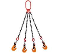 1T Horizontal Lifting Clamp - Heavy Duty Stone & Plate Lifting Clamp (0-20mm) with 4 Clamps & Manganese Steel Chain for Industrial Hoist Crane(1m)