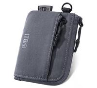 1TG Tactical Monedero, monedero minimalista CORDURA 500D, monedero, monedero, monedero, monedero, monedero, bolsa táctica con cremallera YKK, gris, Gris, Minimalista