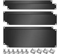 1U, 2U, 4U panel en blanco de metal para montaje en bastidor, panel de montaje en panel espaciador de 19 pulgadas, kit de panel de corte en rack para gabinete, servidor, armario negro (6 piezas)