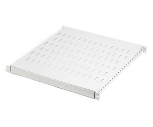 1U adjustable shelf 19", depth 500-900 mm, load capacity 100 kg, mounting at 4 points, screws included, grey (RAL 7035)