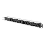 1U Aluminum PDU 19 10x IEC C13 10A 2500W 250VAC 50/60Hz overl-prot.,1xC14 DN-95404