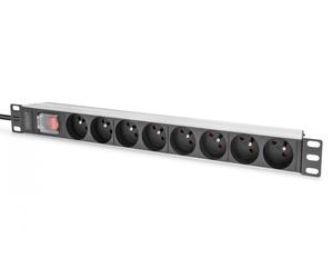 1U Aluminum PDU, rackmountable, 8x CEE 7/5 rated power: 16A, 4000W, 250VAC 50/60Hz,