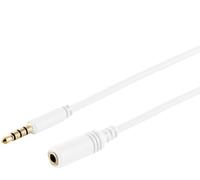 1x 0,5 m - Extensión de audio blanca TRRS de 3,5 mm Contactos chapados en oro Ideal para conexiones AUX y auriculares