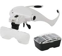 1x 1.5X 2.0X 2.5X 3.5X LED Light Glasses Magnifiying Glass Eyeglasses Bracket Headband Interchangeable Magnifier Marriage