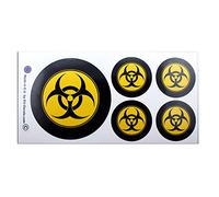 1X 100mm-4* y 4X 50mm-2" Biohazard Mod Adhesivo Laminado Clásico Retro para Casco Coche Bicicleta Scooter MioVespa Colección