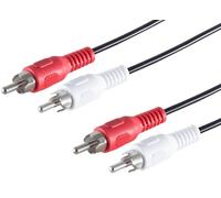 1x 15m - Cable RCA 2 conectores RCA a 2 conectores RCA Cable de conexión de audio estéreo Conectores moldeados Contactos niquelados para amplificador de TV HiFi