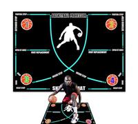 1x Basketball Training Mat - 120x80cm Anti-Skid Basket Ball Door Mats | Anti-Slip Rubber Basketball Footstep Training Mat | Foldable Silent Shock Absorbing Exercise Mats For Adults And Kids