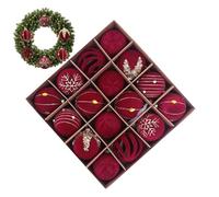 1x Christmas Balls Ornaments Set | 24x24x6cm Elegant Winter Holiday Hangable - Christmas Tree Flocking Ball - Home Décor Accessories, For Fireplace Window Door Wall Living Room Bedroom Balcony Garden