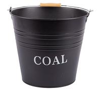 1 cubo de carbón de hierro fundido negro de 12 L, para chimenea, leña, quemador de cenizas, compañero de almacenamiento Blackspur