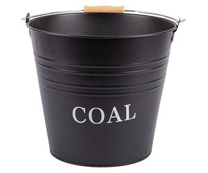 1x Cubo de carbón de hierro fundido negro de 12L - Cubo de cenizas de metal para chimenea, para troncos de fuego, quemador de leña, complemento de almacenamiento - de Blackspur