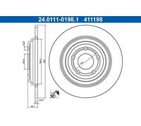 1X Disco de freno ATE 24.0111-0198.1 para FORD FOCUS IV (HN) 1 2018-2025
