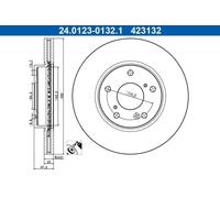 1X Disco de freno ATE 24.0123-0132.1 para HONDA FR-V (BE) 1.7 2004-2006