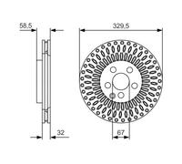 1X Disco de freno BOSCH 0 986 479 D13 para CLASE V (W447) 2 2019-202