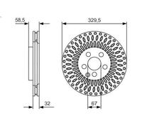 Disco de freno BOSCH 0 986 479 D13 delantero, ventilado , altamente carbonizado, 1 Pieza