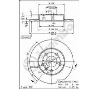 1X Disco de freno BREMBO 08.7627.75 OPEL COMBO Tour 1.4 2004-2011