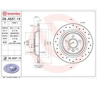 1X Disco de freno BREMBO 08.A537.1X para VOLVO V60 I (155) 2 2013-2018