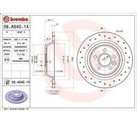 1X Disco de freno BREMBO 08.A540.1X para FORD KUGA I 2.5 2008-2012
