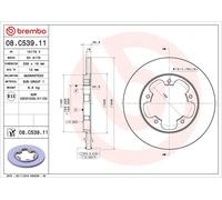 1X Disco de freno BREMBO 8.C539.11 para TRANSIT V363 Autobús (FAD, FBD) 2 2019-