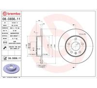 1X Disco de freno BREMBO 08.C656.11 OPEL MERIVA A Monospace (X03) 1.7 2003-201