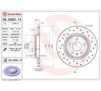 1X Disco de freno BREMBO 08.D060.1X para AUDI A5 (8T3) 2 2008-2017