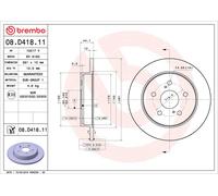 1X Disco de freno BREMBO 08.D418.11 para LEXUS NX (_Z1_) 2 2014-